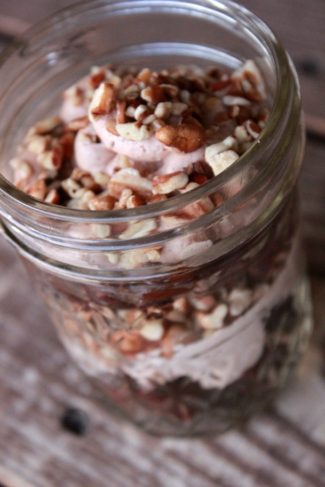 Chocolate Brownie Trifle in a Jar from Summer Scraps