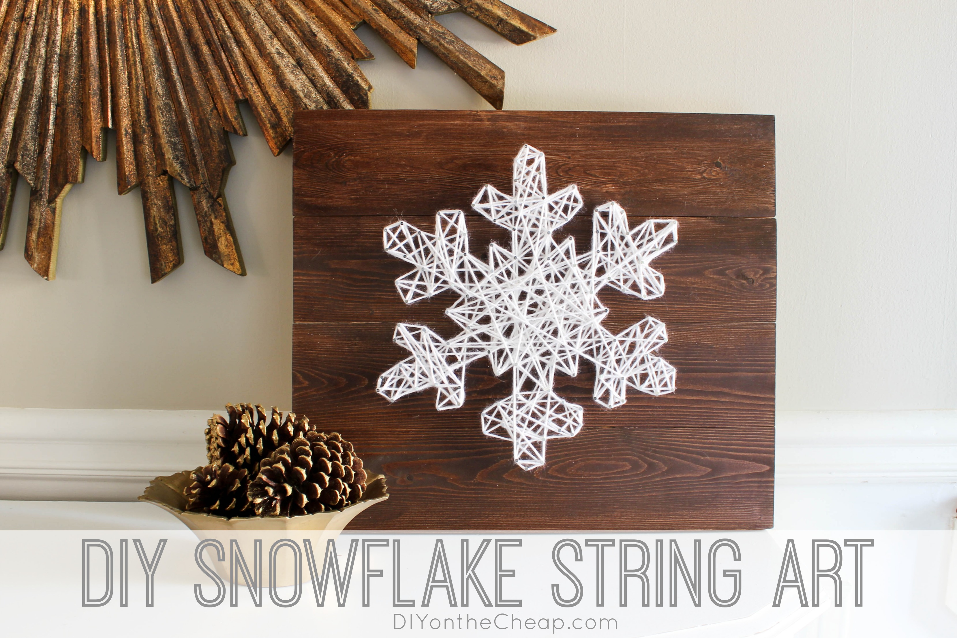 DIY Snowflake String Art + 18 Easy to Build Christmas Projects Erin Spain
