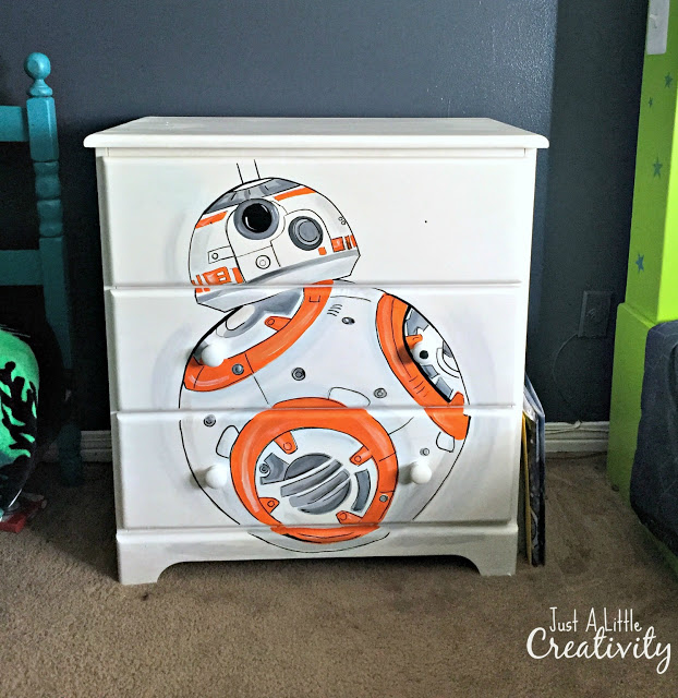 Star Wars BB8 Hand Painted Dresser by Just a Little Creativity, featured at #DIYLikeaBoss.