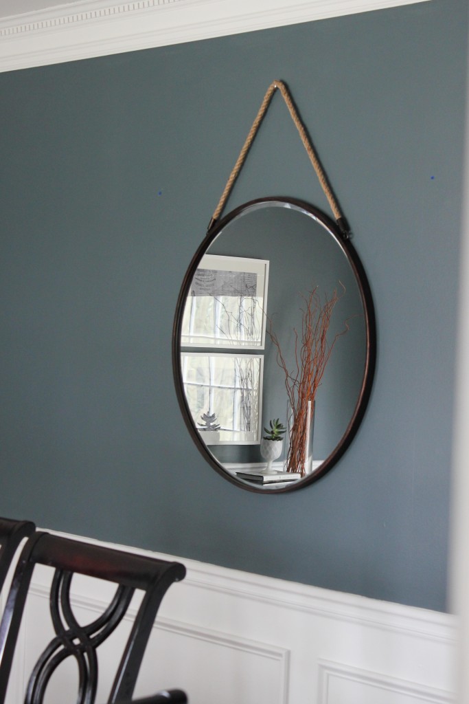 Spring Home Tour at DIY on the Cheap: Bronze Metal Round Mirror from Kirkland's