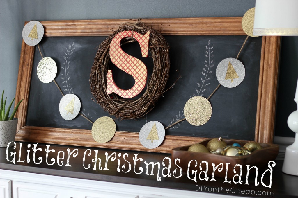 Make your own Glitter Christmas Garland! Tutorial via DIY on the Cheap.