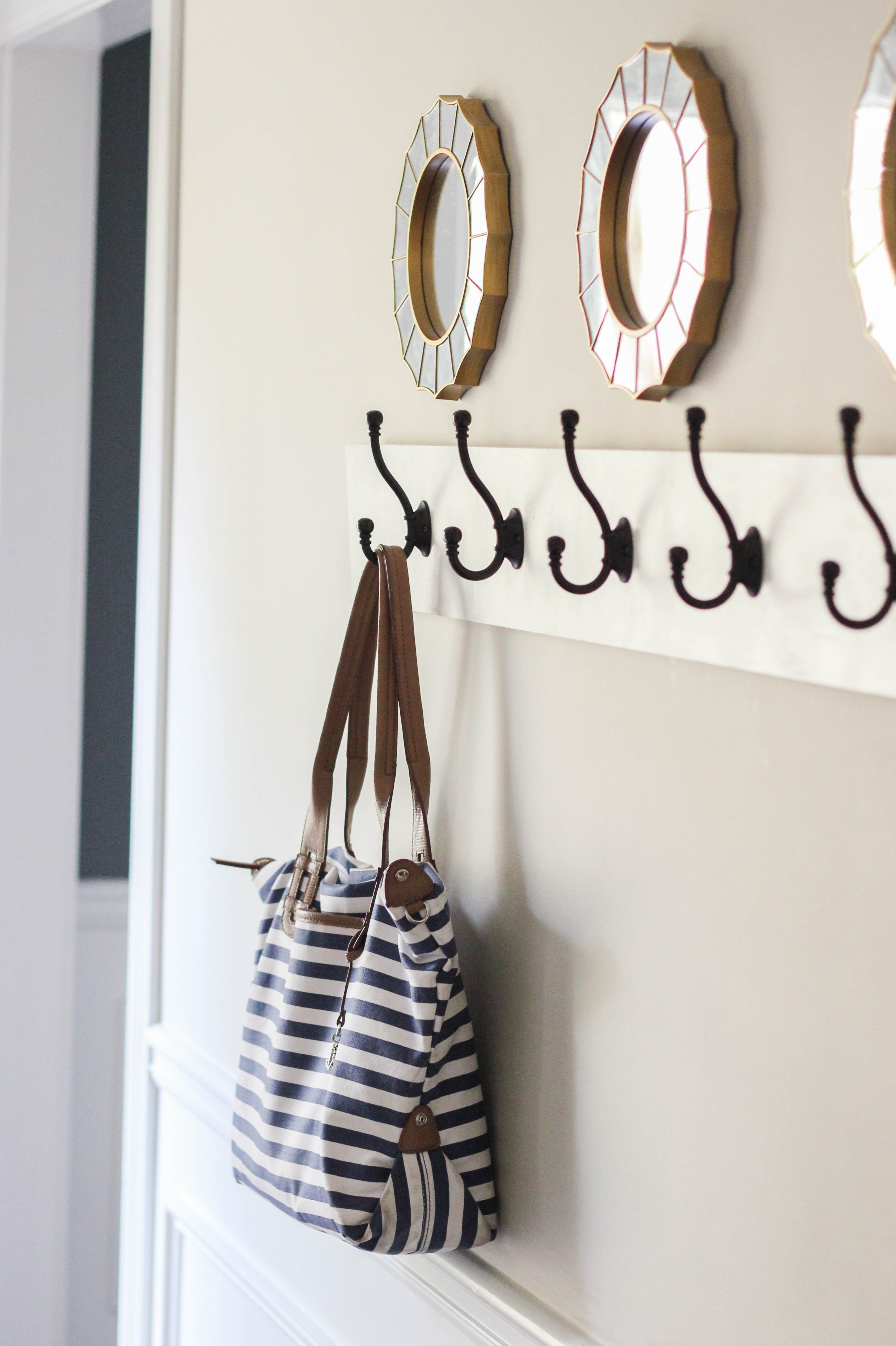 How To Build A Wall Mounted Coat Rack Erin Spain - Wall Mounted Hooks With Shelf