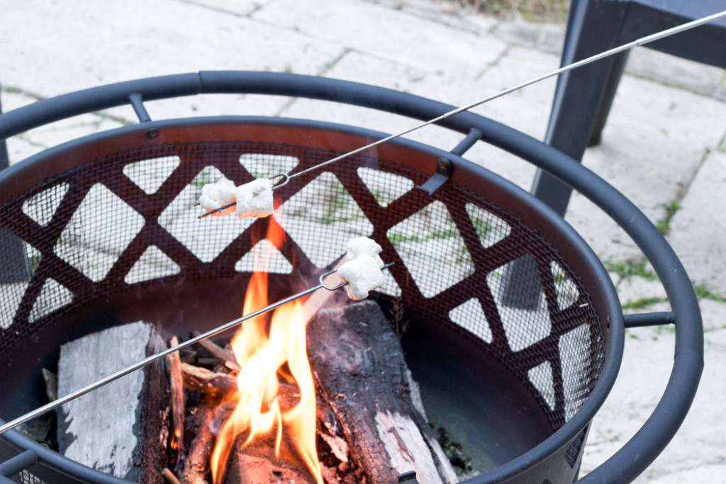Fall Home Tour: Making s'mores in the fire pit!