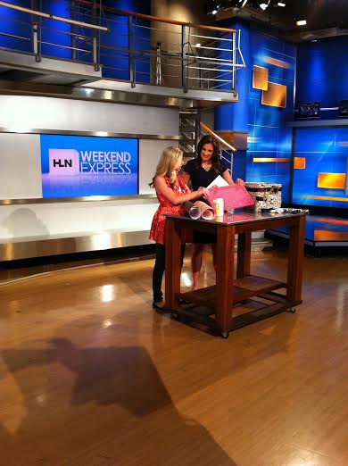 Erin Spain and Lynn Berry filming a segment for HLN Weekend Express