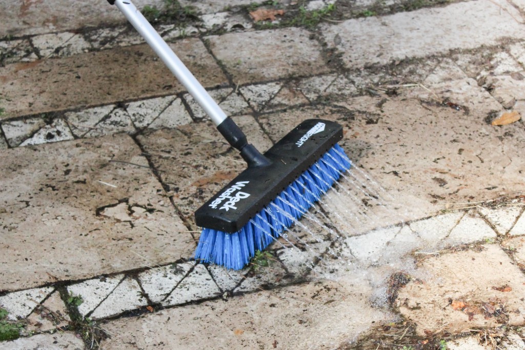 Clean up outdoors with the HomeRight Deck Washer Flow-Through Broom!