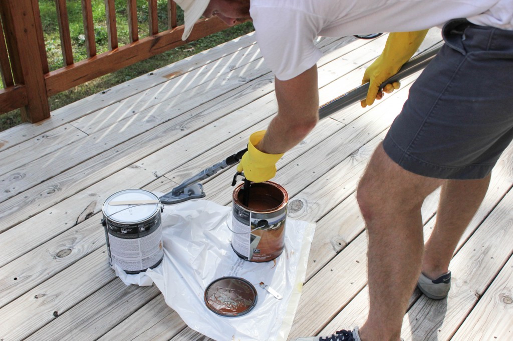How to Stain a Deck: HomeRight Stain Stick with Gap Wheel