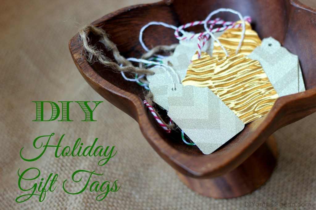 How to make DIY holiday gift tags: tutorial via DIYontheCheap.com!